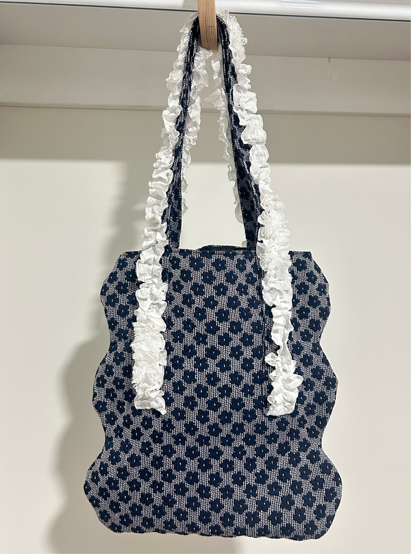Navy Floral Cloud Tote Bag