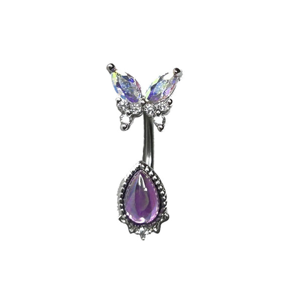 Butterfly & Water Drop Curved Barbell Stud