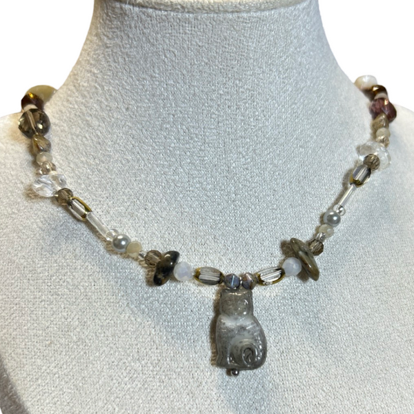 Handmade Whimsical Cat Necklace