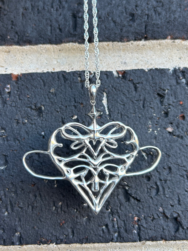 •SourCandy Made•Sterling Sliver Butterfly Heart Necklace