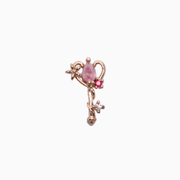 Heart Sharp Key Cartilage Barbell Stud