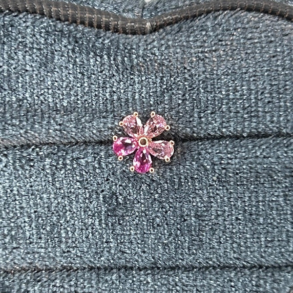 Crystal Flower Barbell Stud