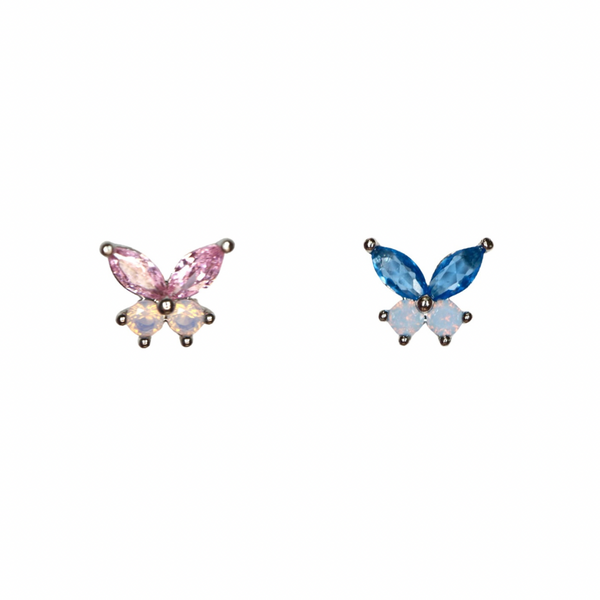 Mini Crystal Butterfly Barbell Stud