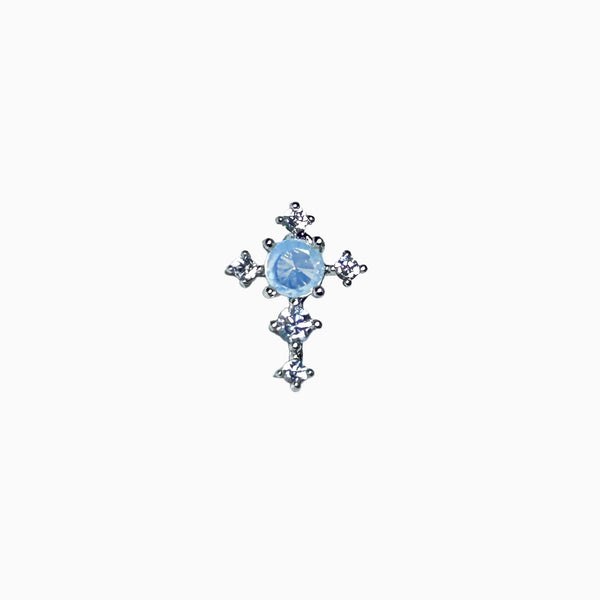 Crystal Cross Barbell Stud