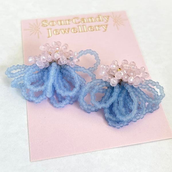 Beaded Layers Flower Earrings