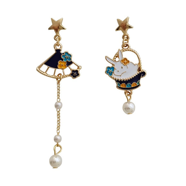 Sakura Rabbit Pearl Earrings