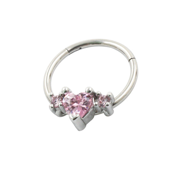 Crystal Heart Septum Ring