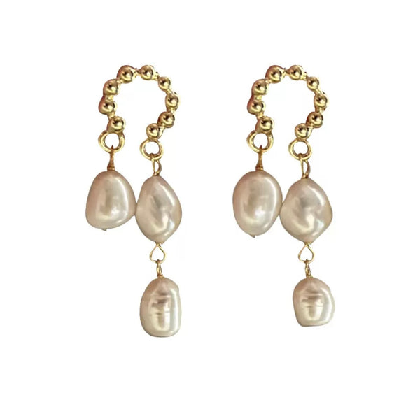 Baroque Pearls Golden Earrings