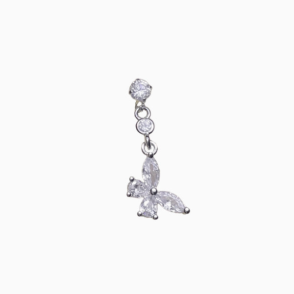 Crystal Butterfly Drop Cartilage Barbell Stud