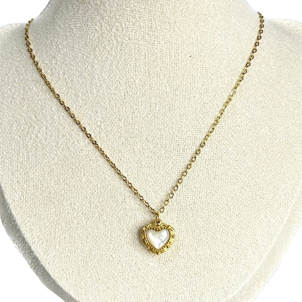 Natural Shell Heart Necklace
