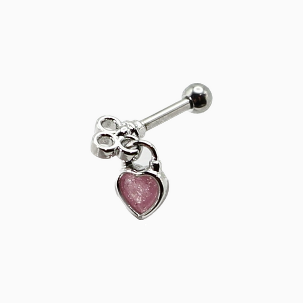 Heart Drop Key Barbell Stud