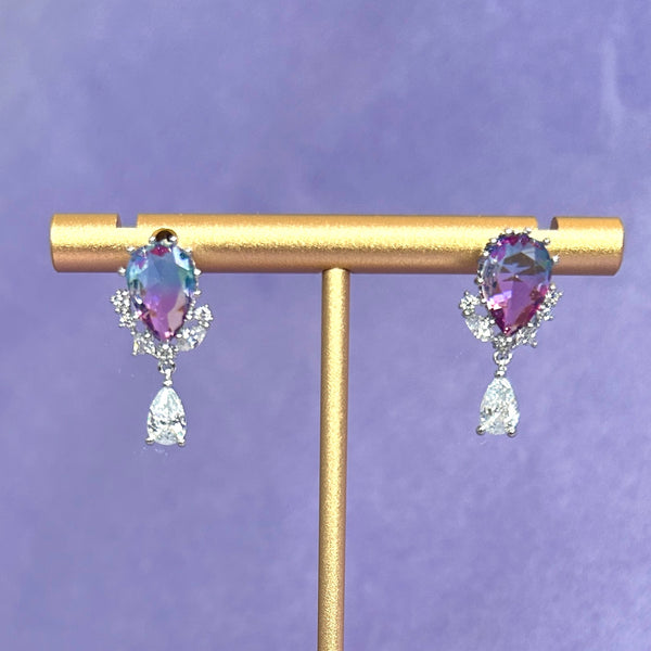 Crystal Water Drop With Crystal Drop Earrings