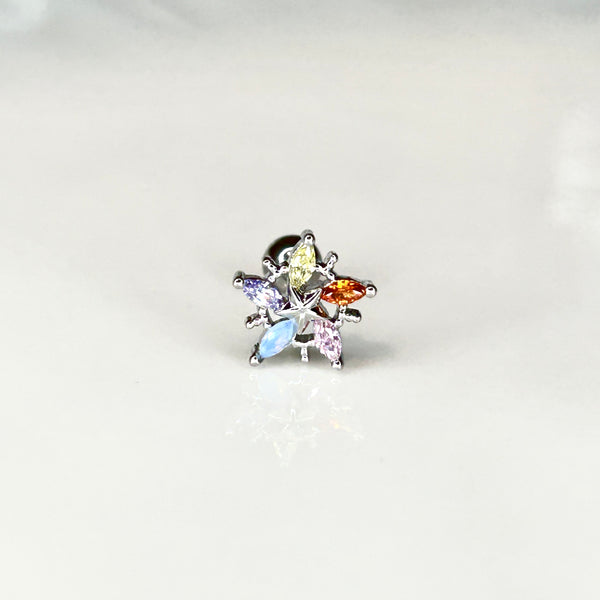 Rainbow Star Barbell Stud