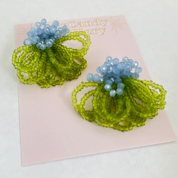 Beaded Layers Flower Earrings