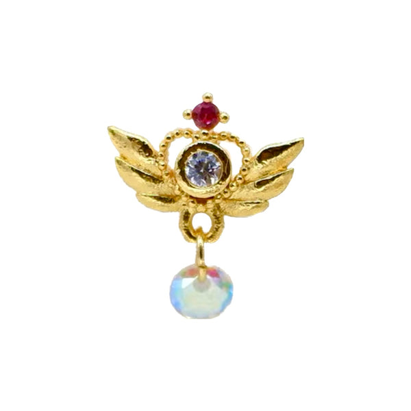 Crown Heart Cartilage Barbell Stud