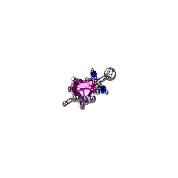 Sword Heart Cartilage Barbell Stud
